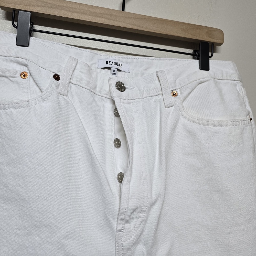 Re/Done High Rise White Jeans - Picture 2 of 7